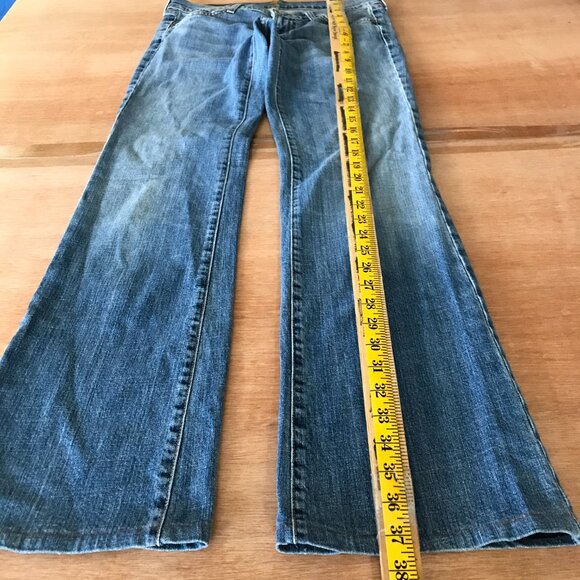 7 For All Mankind Flare Jeans Women 28 Blue Low Rise Medium Wash Stretch 17945 - Picture 5 of 12